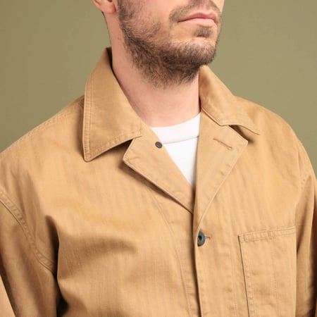 MIL Chore Jacket Supima Herringbone Khaki