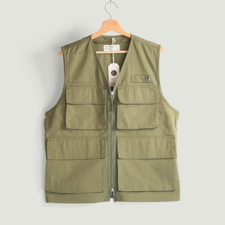 Photographers Gilet Olive Fine Twill