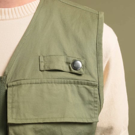 Photographers Gilet in Olive Fine Twill