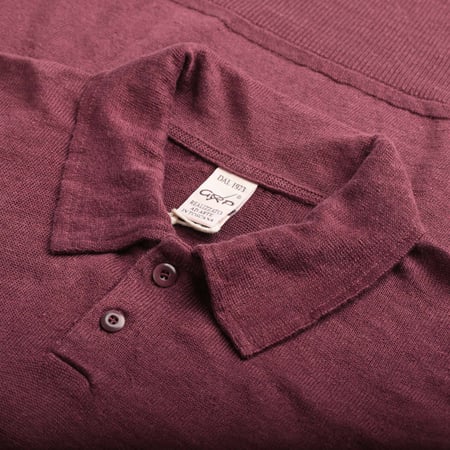 GRP / Long Sleeve Linen Polo Bordeaux