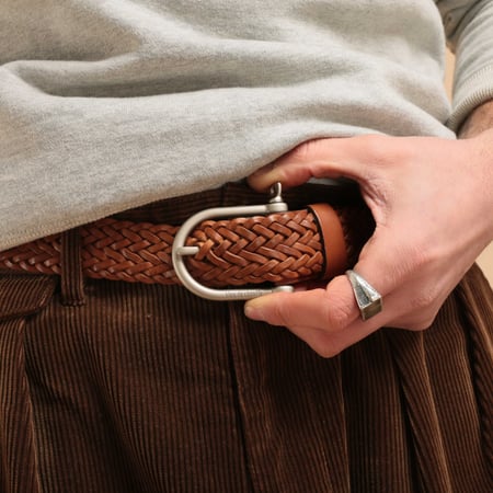 Ceinture Tressée Manille Pain Brûlé