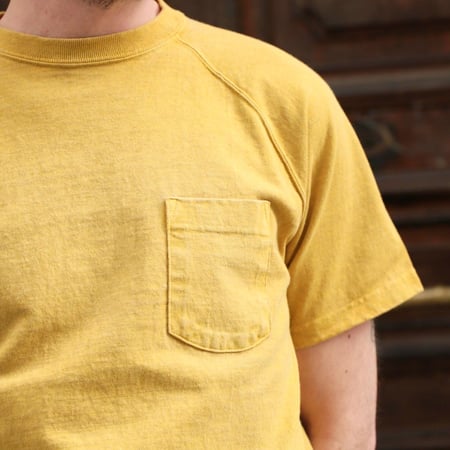 Short Sleeve Heavy Raglan Pocket Tee - Banana Yellow