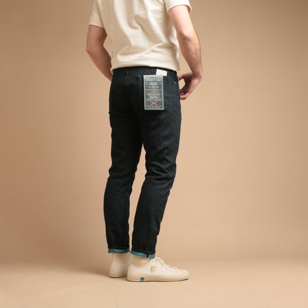 0405-IM High Tapered 15,7oz Indigo x Mint