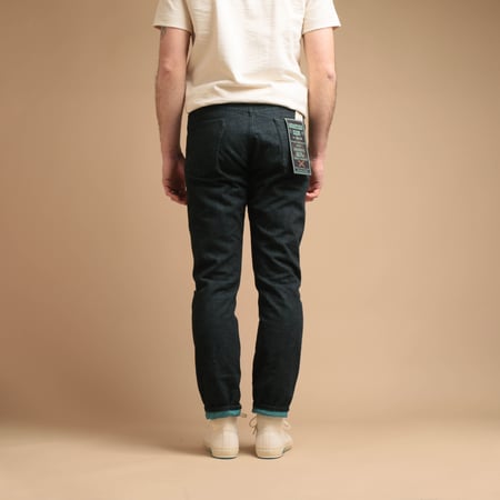 0405-IM High Tapered 15,7oz Indigo x Mint