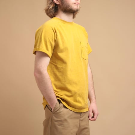 Short Sleeve Heavy Raglan Pocket Tee - Banana Yellow