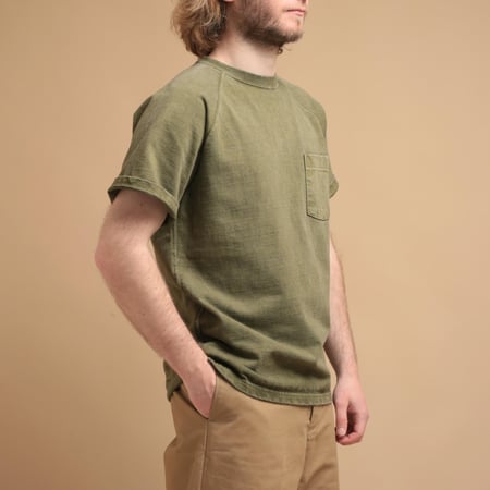 S/S Heavy Raglan Pocket Tee P-Sage