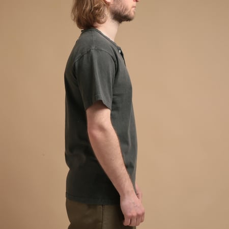 Short Sleeve Henley Tee in Pitch Black