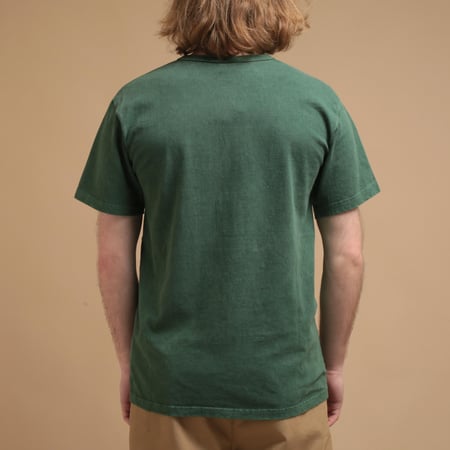 Short Sleeve Henley Tee in Dark Green