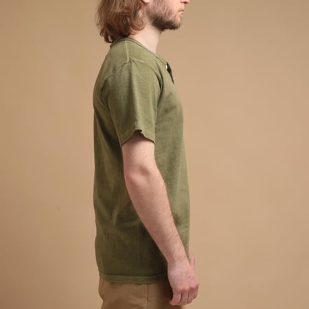 Short Sleeve Henley Tee in Pale Sage