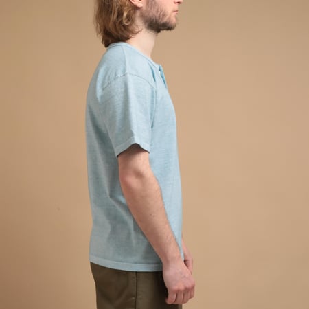 Short Sleeve Henley Tee in Soda Pink