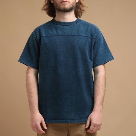 Heavy Jersey Football Tee Indigo Shave