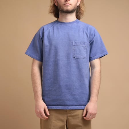 Short Sleeve Heavy Raglan Pocket Tee in Light Purple