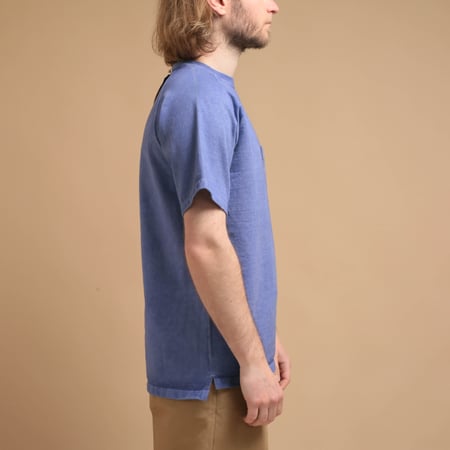 Short Sleeve Heavy Raglan Pocket Tee in Light Purple