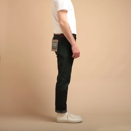 NAKED & FAMOUS SuperGuy Deep Indigo Stretch Selvedge side view photo