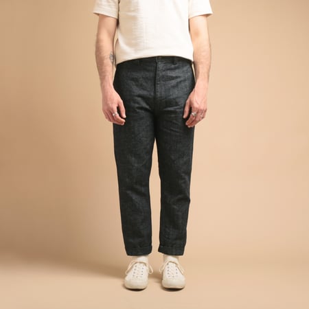 F0516 Herringbone Trousers Indigo