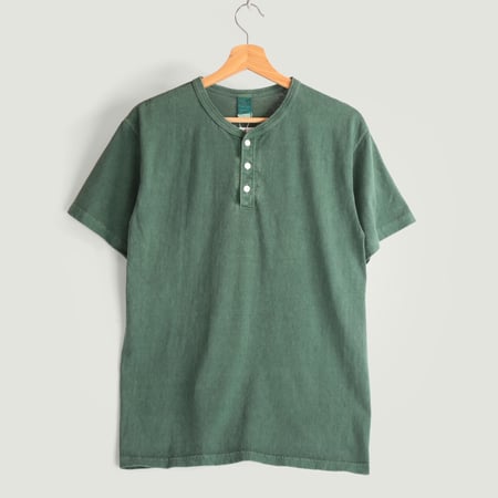 S/S Henley Tee P-Dark Green