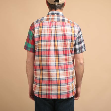 B.D. Short Sleeve Indian Madras Check Panel