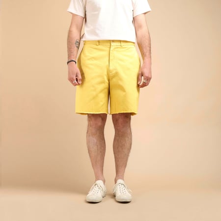 Plain Front Cut-Off Shorts Yellow