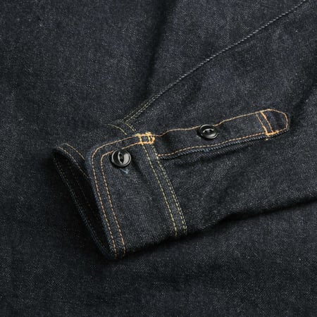 image flâneurs STUDIO D'ARTISAN  D5335 14oz Selvedge Denim Work Shirt manche
