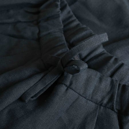 T005 Linen Drawstring Trousers Navy