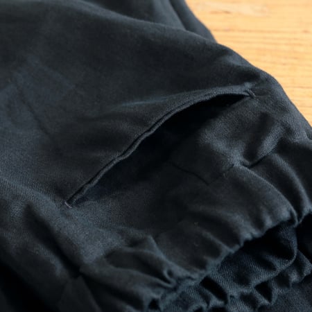 T005 Linen Drawstring Trousers Navy