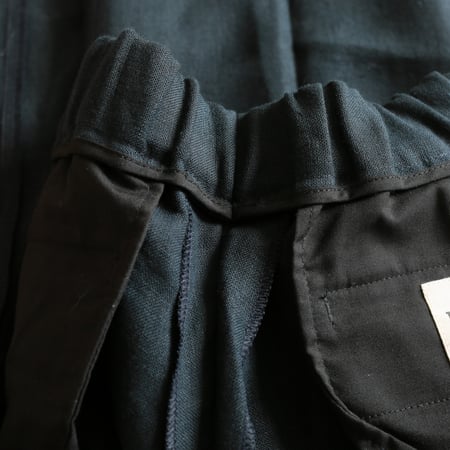 T005 Linen Drawstring Trousers Navy