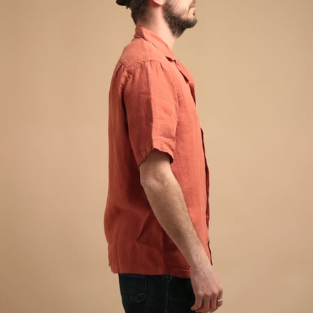 S/S Linen Shirt Terracota