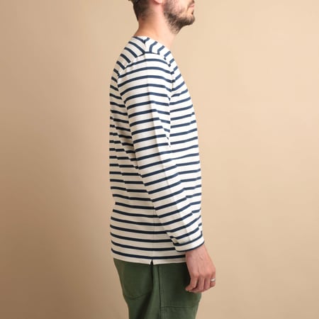 Thick Cotton Marinière in Ecru/Navy