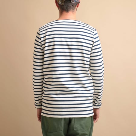Thick Cotton Marinière in Ecru/Navy