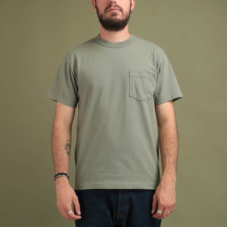 "SURE MFG" 7.5oz Pocket Short Sleeve Tee Dusty Olive