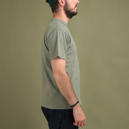 "SURE MFG" 7.5oz Pocket Short Sleeve Tee Dusty Olive