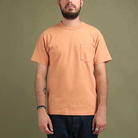 "SURE MFG" 7.5 oz Pocket S/S Tee Raw Sienna