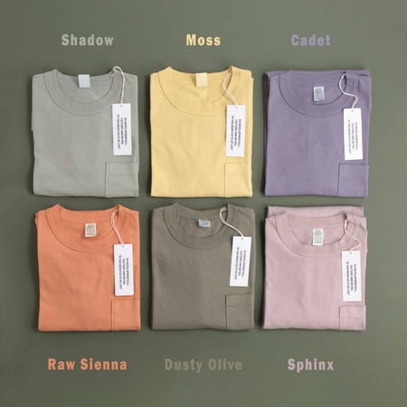 "SURE MFG" 7.5oz Pocket Short Sleeve Tee Dusty Olive