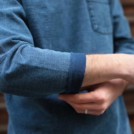 Heavy Raglan Long Sleeve Pocket T-shirt Indigo Shave