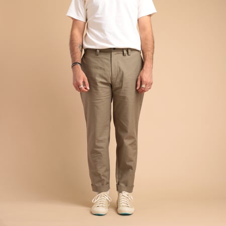 Back Nep Trousers Sepia