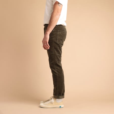 5 Pockets Tapered Corduroy Olive