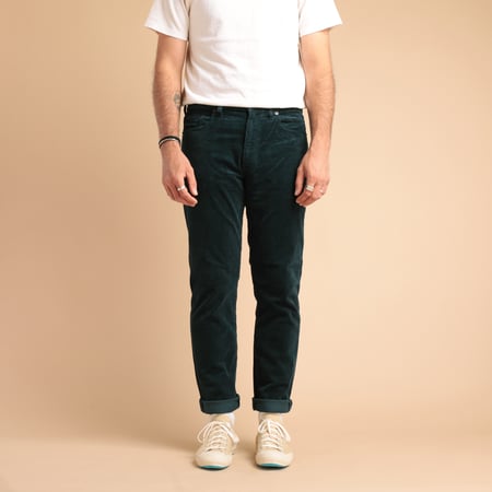 5 Pockets Tapered Corduroy Deep Blue