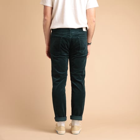 5 Pockets Tapered Corduroy Deep Blue