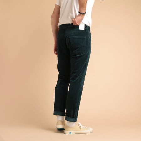 5 Pockets Tapered Corduroy Deep Blue