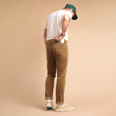 5-Pocket Tapered Beige Corduroy