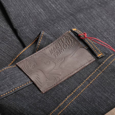 image flâneurs NAKED & FAMOUS TrueGuy Left Hand Twill Selvedge patch en cuir