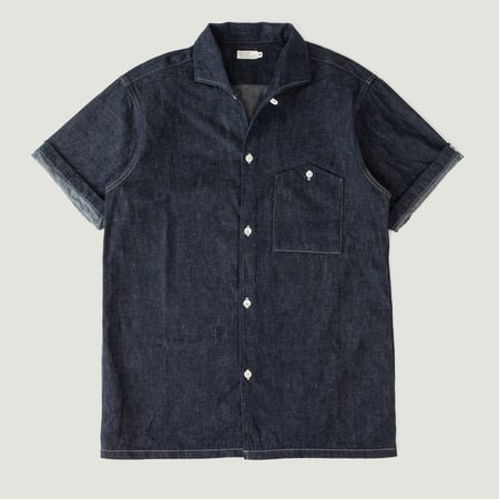 Lot 3091 S/S Open Collar Shirt Denim