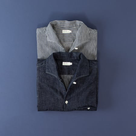 Lot 3091 S/S Open Collar Shirt Denim