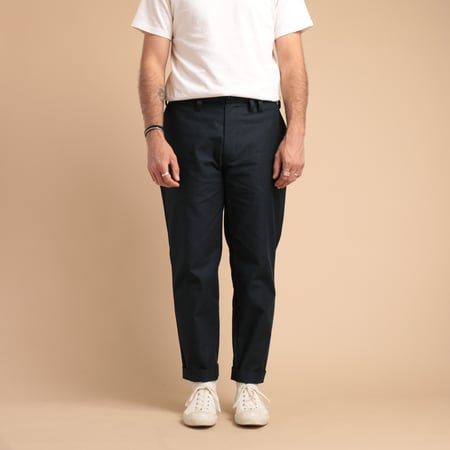 Back Nep Trousers Dark Navy