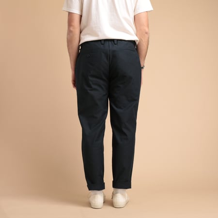 Back Nep Trousers Dark Navy