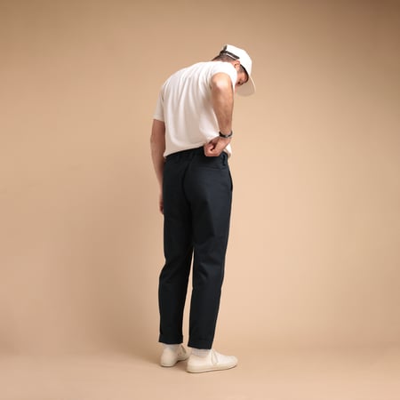 Back Nep Trousers Dark Navy