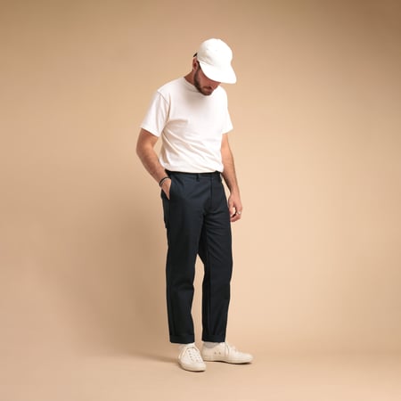 Back Nep Trousers Dark Navy