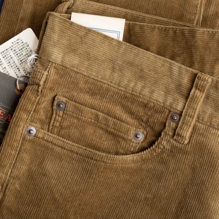5-Pocket Tapered Beige Corduroy
