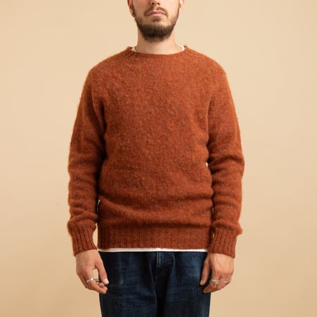 HARLEY OF SCOTLAND X FLÂNEURS / Shaggy Crew Neck Sweater Terracotta