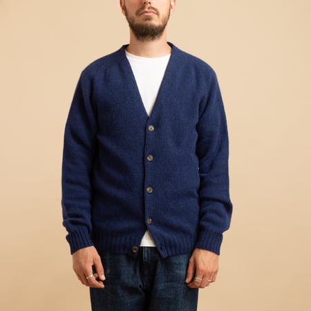 Saddle Shoulder V Cardigan Starnight Blue